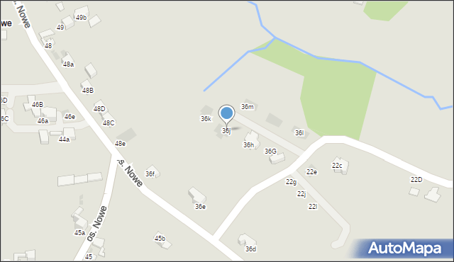Nowy Targ, Osiedle Nowe, 36j, mapa Nowego Targu