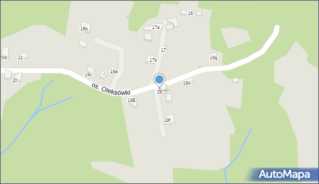 Nowy Targ, Osiedle Oleksówki, 19, mapa Nowego Targu