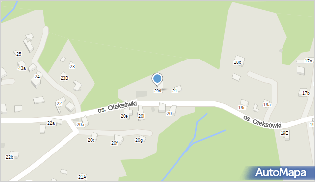 Nowy Targ, Osiedle Oleksówki, 20d, mapa Nowego Targu