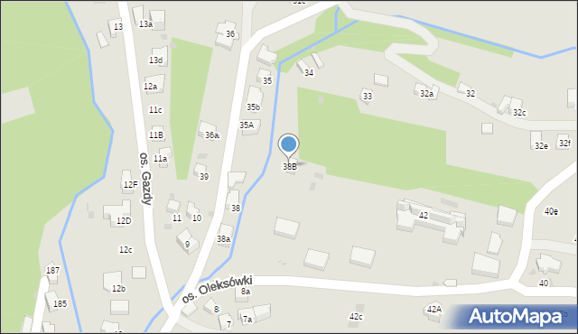 Nowy Targ, Osiedle Oleksówki, 38B, mapa Nowego Targu