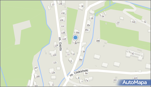 Nowy Targ, Osiedle Oleksówki, 39, mapa Nowego Targu