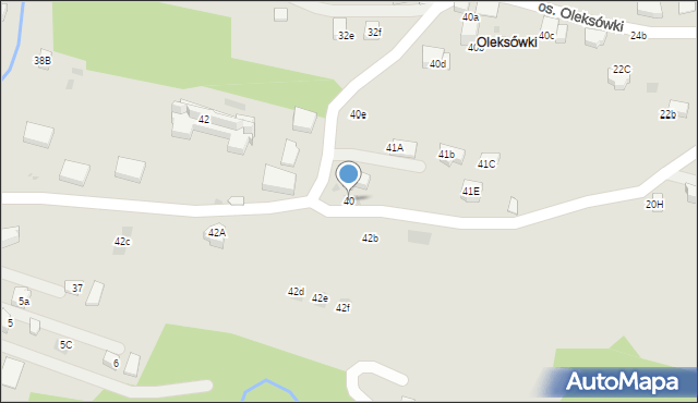 Nowy Targ, Osiedle Oleksówki, 40, mapa Nowego Targu