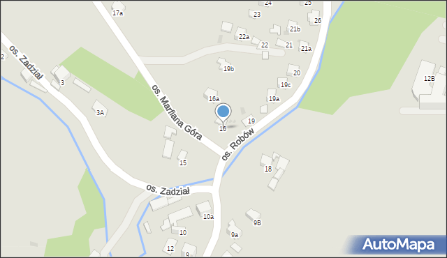 Nowy Targ, Osiedle Robów, 16, mapa Nowego Targu