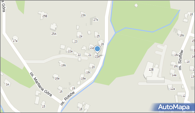 Nowy Targ, Osiedle Robów, 21a, mapa Nowego Targu