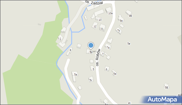 Nowy Targ, Osiedle Robów, 5b, mapa Nowego Targu