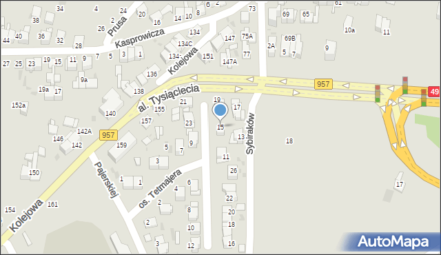 Nowy Targ, Osiedle Tetmajera, 15, mapa Nowego Targu