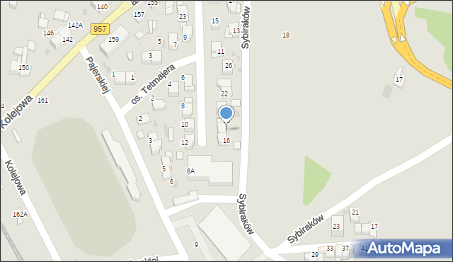 Nowy Targ, Osiedle Tetmajera, 16A, mapa Nowego Targu