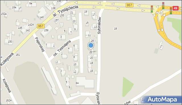 Nowy Targ, Osiedle Tetmajera, 22, mapa Nowego Targu