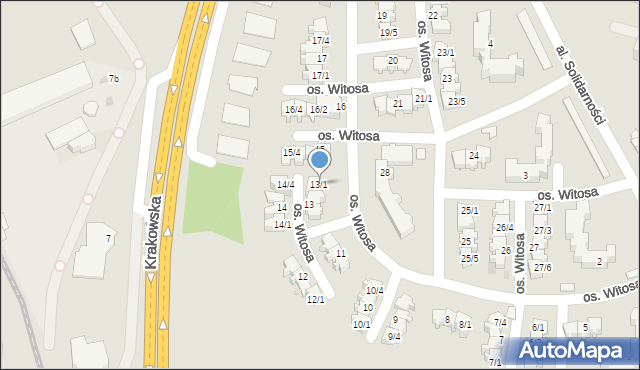 Nowy Targ, Osiedle Witosa Wincentego, 13/1, mapa Nowego Targu