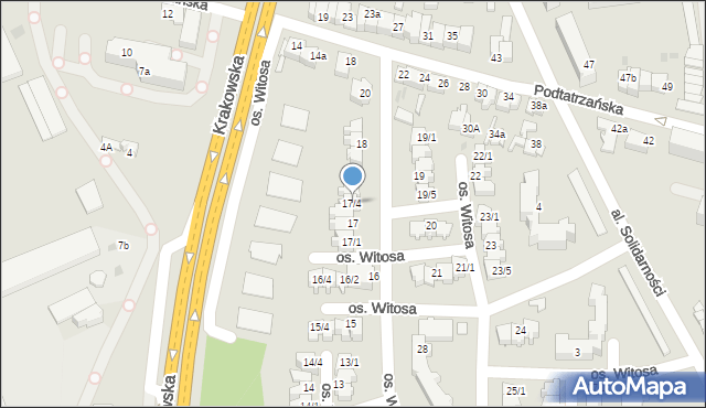 Nowy Targ, Osiedle Witosa Wincentego, 17/4, mapa Nowego Targu