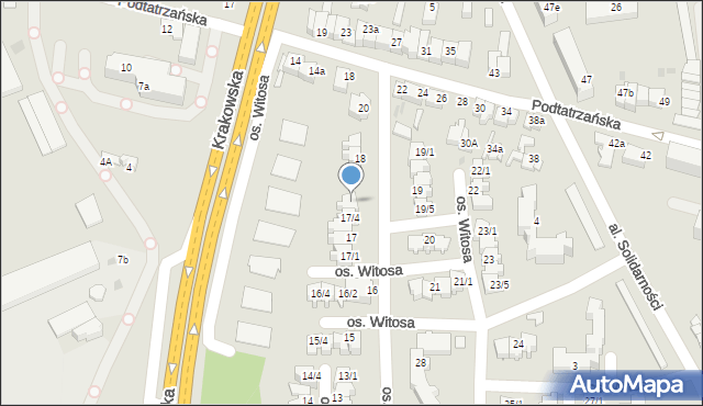 Nowy Targ, Osiedle Witosa Wincentego, 17/5, mapa Nowego Targu