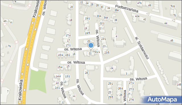 Nowy Targ, Osiedle Witosa Wincentego, 21/3, mapa Nowego Targu