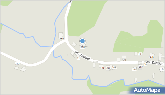 Nowy Targ, Osiedle Zadział, 22b, mapa Nowego Targu