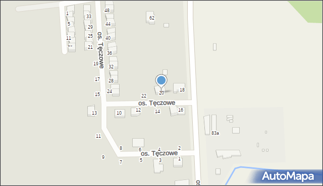 Nowy Tomyśl, Osiedle Tęczowe, 20, mapa Nowy Tomyśl