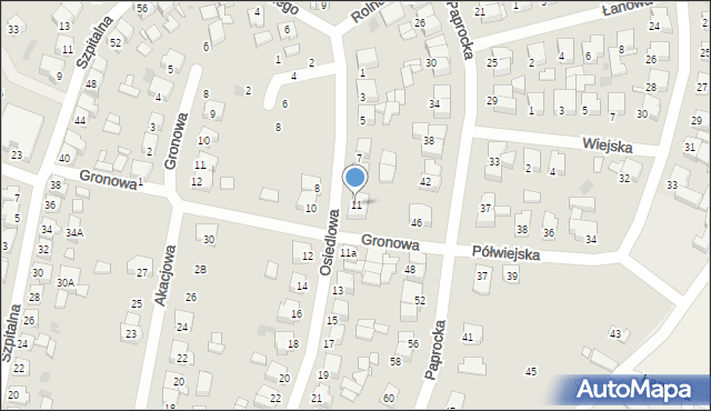 Nowy Tomyśl, Osiedlowa, 11, mapa Nowy Tomyśl