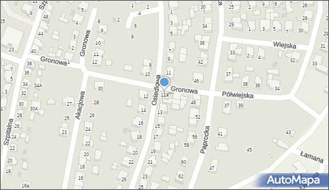 Nowy Tomyśl, Osiedlowa, 11a, mapa Nowy Tomyśl