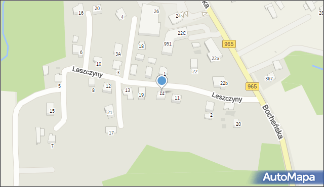Nowy Wiśnicz, Osiedle Leszczyny, 14, mapa Nowy Wiśnicz