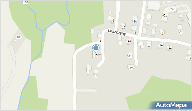 Nowy Wiśnicz, Osiedle Leszczyny, 15, mapa Nowy Wiśnicz
