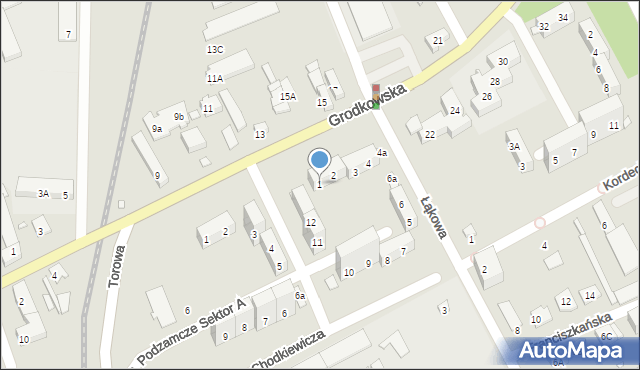 Nysa, Osiedle Podzamcze Sektor B, 1, mapa Nysy