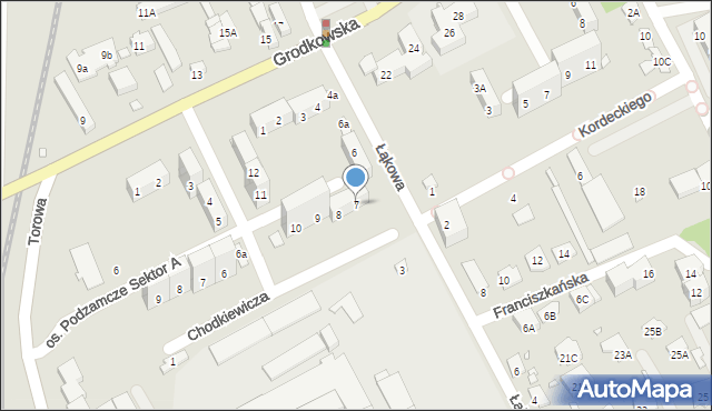 Nysa, Osiedle Podzamcze Sektor B, 7, mapa Nysy