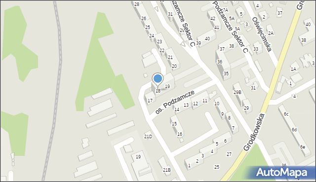 Nysa, Osiedle Podzamcze Sektor C, 18, mapa Nysy