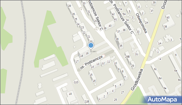 Nysa, Osiedle Podzamcze Sektor C, 19a, mapa Nysy