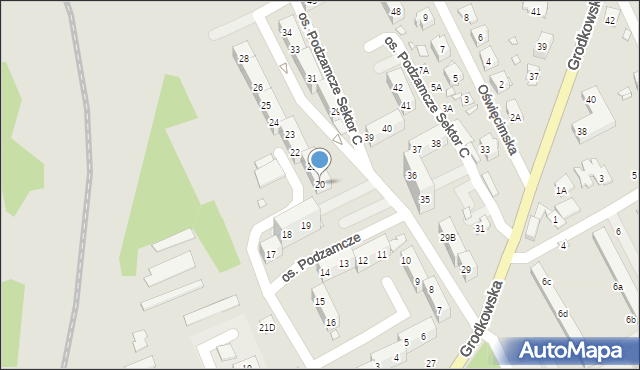 Nysa, Osiedle Podzamcze Sektor C, 20, mapa Nysy
