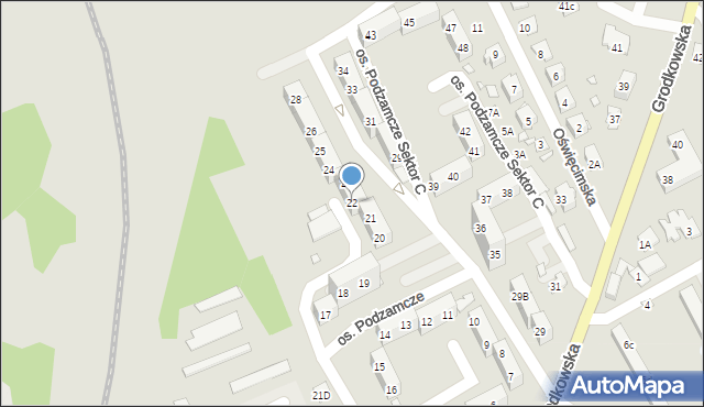 Nysa, Osiedle Podzamcze Sektor C, 22, mapa Nysy