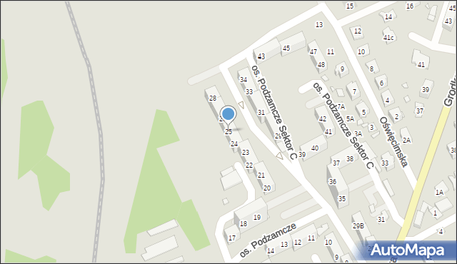 Nysa, Osiedle Podzamcze Sektor C, 25, mapa Nysy