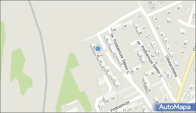 Nysa, Osiedle Podzamcze Sektor C, 26, mapa Nysy