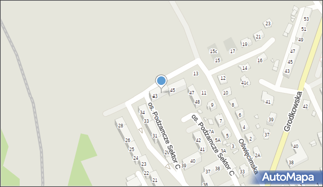 Nysa, Osiedle Podzamcze Sektor C, 44, mapa Nysy