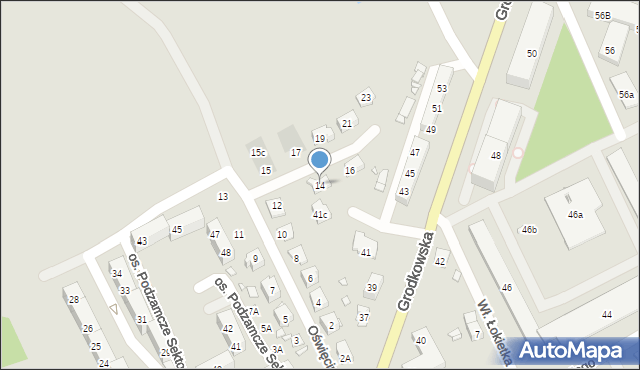 Nysa, Oświęcimska, 14, mapa Nysy