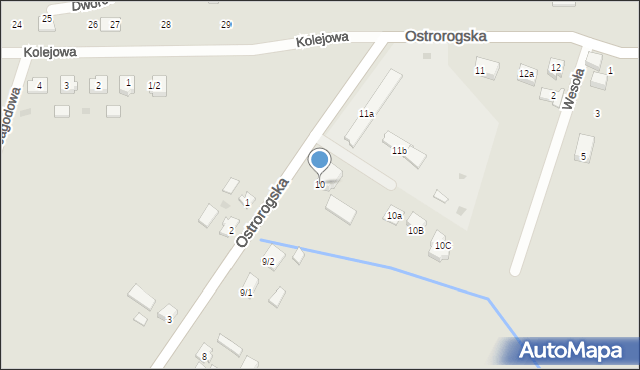 Obrzycko, Ostrorogska, 10, mapa Obrzycko