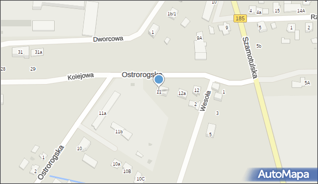 Obrzycko, Ostrorogska, 11, mapa Obrzycko