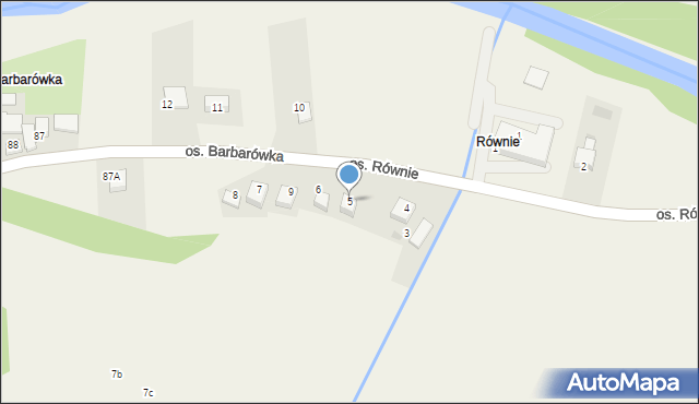 Ochotnica Dolna, Osiedle Barbarówka, 5, mapa Ochotnica Dolna