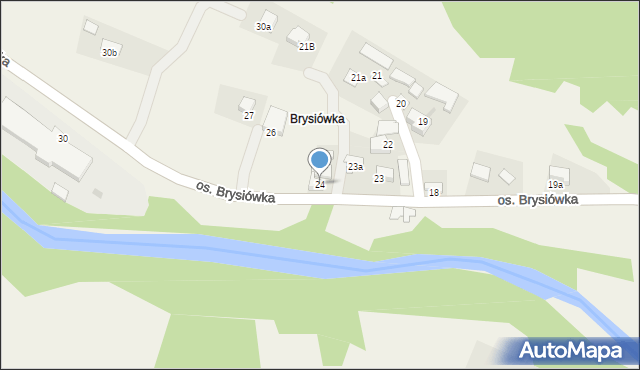 Ochotnica Dolna, Osiedle Brysiówka, 24, mapa Ochotnica Dolna