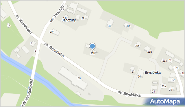Ochotnica Dolna, Osiedle Brysiówka, 30b, mapa Ochotnica Dolna