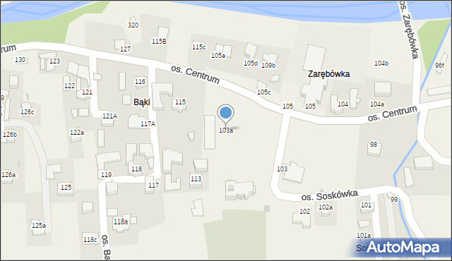 Ochotnica Dolna, Osiedle Centrum, 103a, mapa Ochotnica Dolna