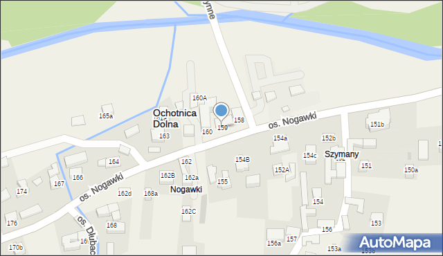 Ochotnica Dolna, Osiedle Dłubacze, 159, mapa Ochotnica Dolna