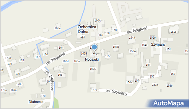 Ochotnica Dolna, Osiedle Dłubacze, 162a, mapa Ochotnica Dolna