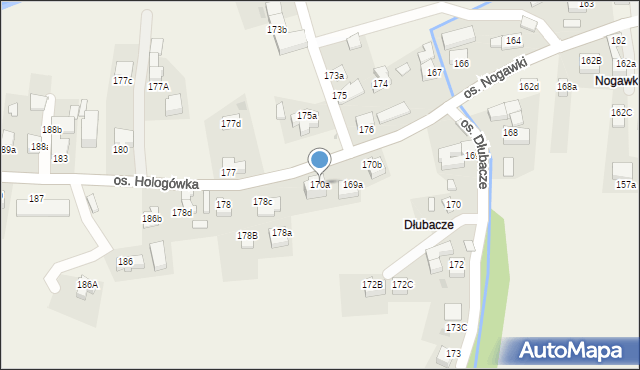 Ochotnica Dolna, Osiedle Dłubacze, 170a, mapa Ochotnica Dolna