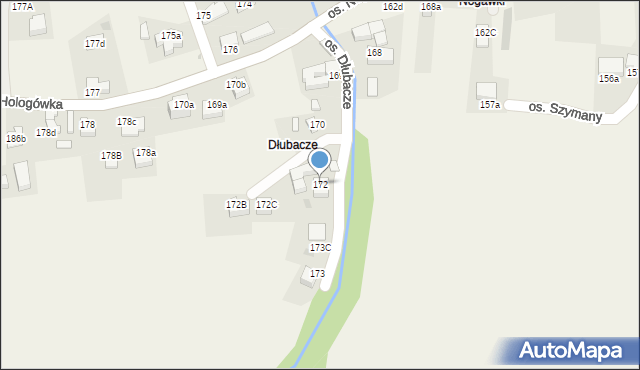 Ochotnica Dolna, Osiedle Dłubacze, 172, mapa Ochotnica Dolna