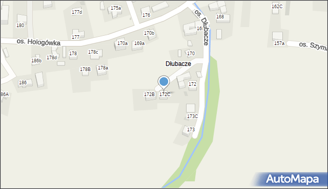 Ochotnica Dolna, Osiedle Dłubacze, 172C, mapa Ochotnica Dolna