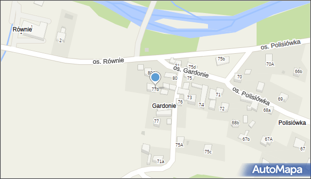Ochotnica Dolna, Osiedle Gardonie, 77b, mapa Ochotnica Dolna