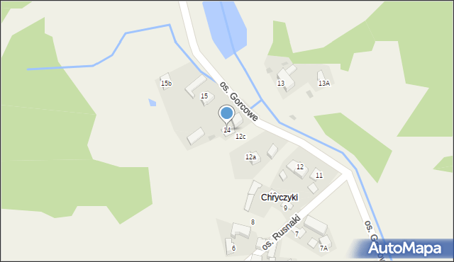 Ochotnica Dolna, Osiedle Gorcowe, 14, mapa Ochotnica Dolna