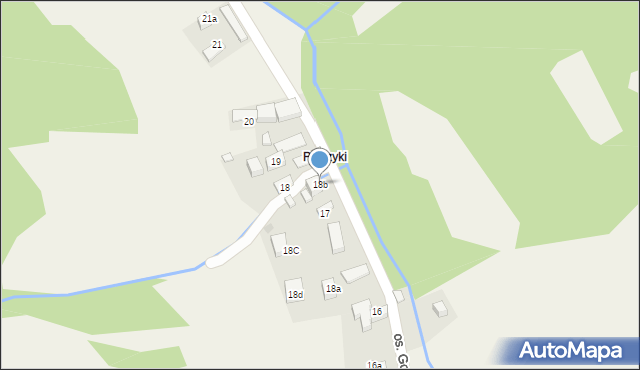 Ochotnica Dolna, Osiedle Gorcowe, 18b, mapa Ochotnica Dolna