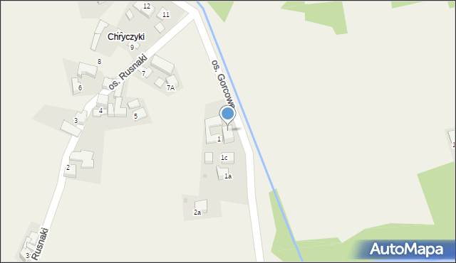 Ochotnica Dolna, Osiedle Gorcowe, 1b, mapa Ochotnica Dolna