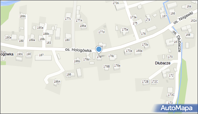 Ochotnica Dolna, Osiedle Hologówka, 178, mapa Ochotnica Dolna