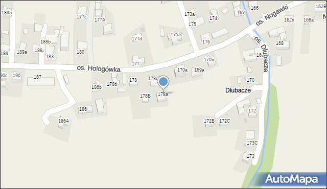 Ochotnica Dolna, Osiedle Hologówka, 178a, mapa Ochotnica Dolna