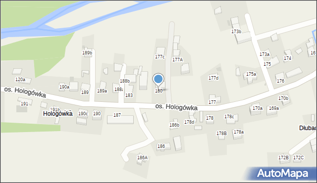 Ochotnica Dolna, Osiedle Hologówka, 180, mapa Ochotnica Dolna